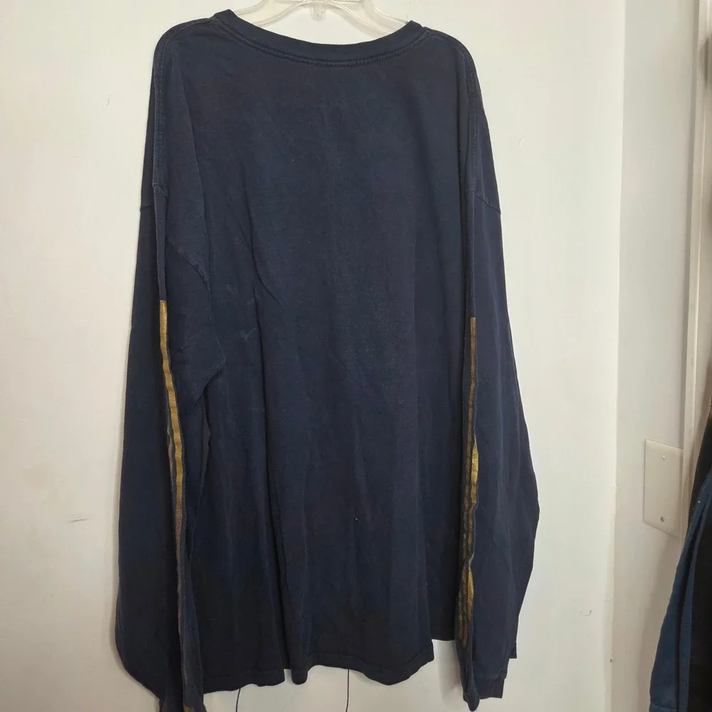 Adidas Notre Dame Fighting Irish Long Sleeve T-Shirt Mens 2XL Navy Blue Graphic‎